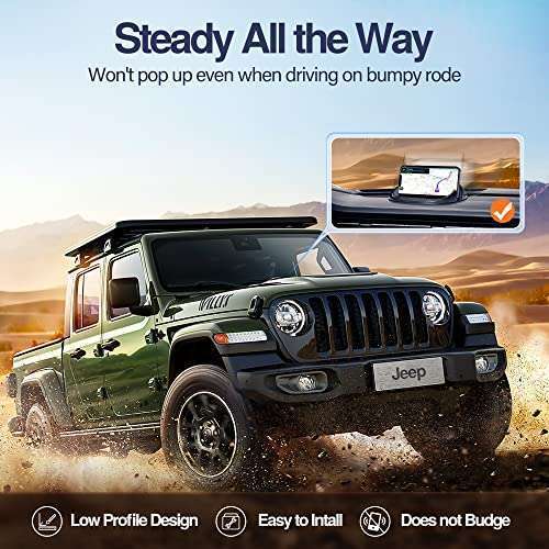 Loncaster Universal Loncaster Car Phone Holder: Slip-Free Silicone Mount for iPhone, Samsung & GPS - Perfect for Any Dashboard - View 7 of 8