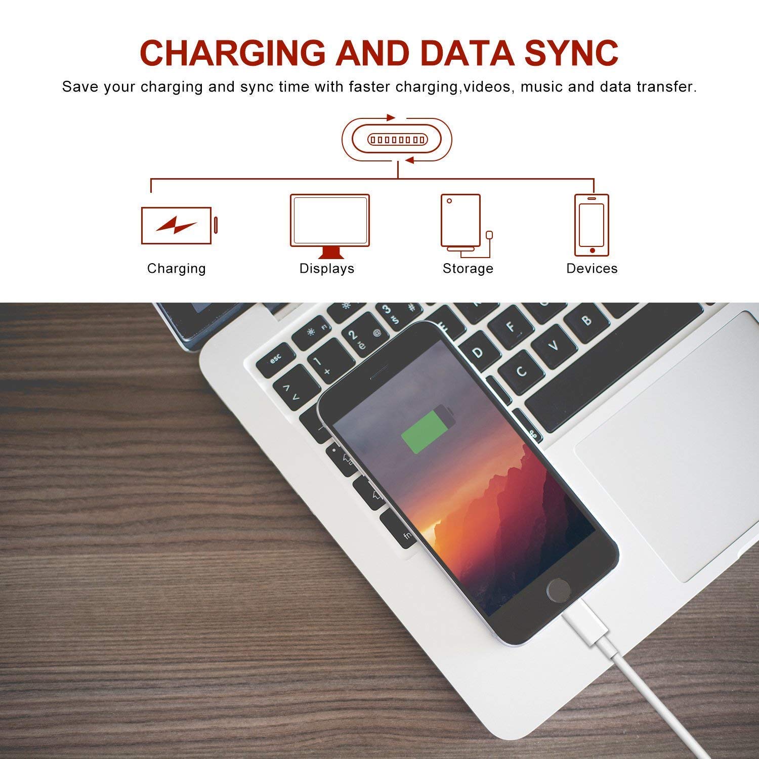 Sharllen iPhone Charger Cable 5 Pack 6FT USB Fast Charging Syncing Cord Compatible with iPhone 14 13 12 11 XS Max XR 8 7 6S iPad White - View 3 of 7