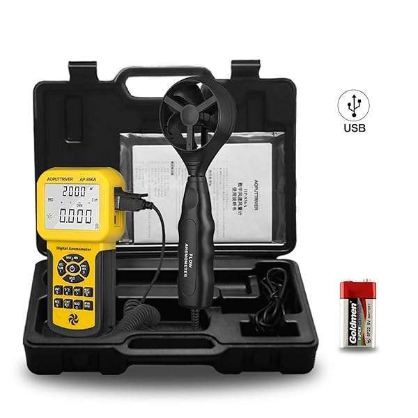 AOPUTTRIVER Pro HVAC Anemometer CFM Meter: Handheld Wind Speed & Air Flow Meter with Backlight, Max/Avg/Min Functions - AP-856A