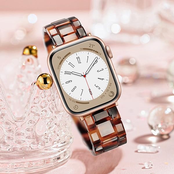 Light House Light Apple Watch Band for Women and Men Compatible with Series 10 9 SE 8 7 6 5 4 3 Tortoise Stone 38mm 40mm 41mm 42mm - View 6 of 8