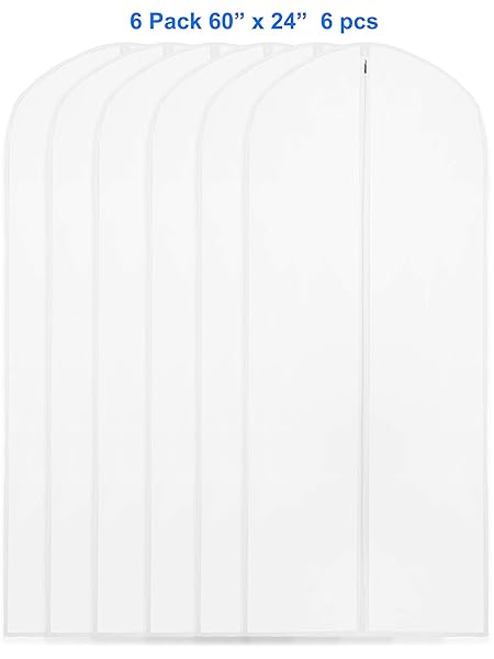 Simple Houseware SimpleHouseware 60 Inch Translucent Garment Bags with Zipper 6 Pack for Suits Dresses Costumes Uniforms - View 4 of 5