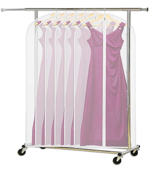 Simple Houseware SimpleHouseware 60 Inch Translucent Garment Bags with Zipper 6 Pack for Suits Dresses Costumes Uniforms - View 5 of 5