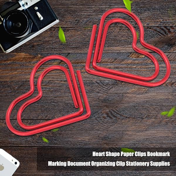 Hztyyier 12 Pcs Heart Shape Paper Clips - Metal Document Clips for School & Office Organization (Red) - View 3 of 9