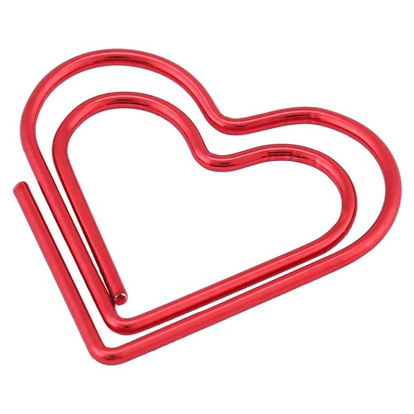 Hztyyier 12 Pcs Heart Shape Paper Clips - Metal Document Clips for School & Office Organization (Red) - View 6 of 9