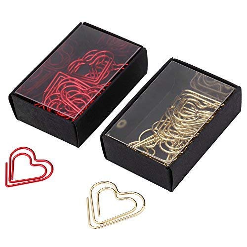 Hztyyier 12Pcs Heart Shape Paper Clips - Golden Metal Document Clips for School & Office Organization - View 4 of 7