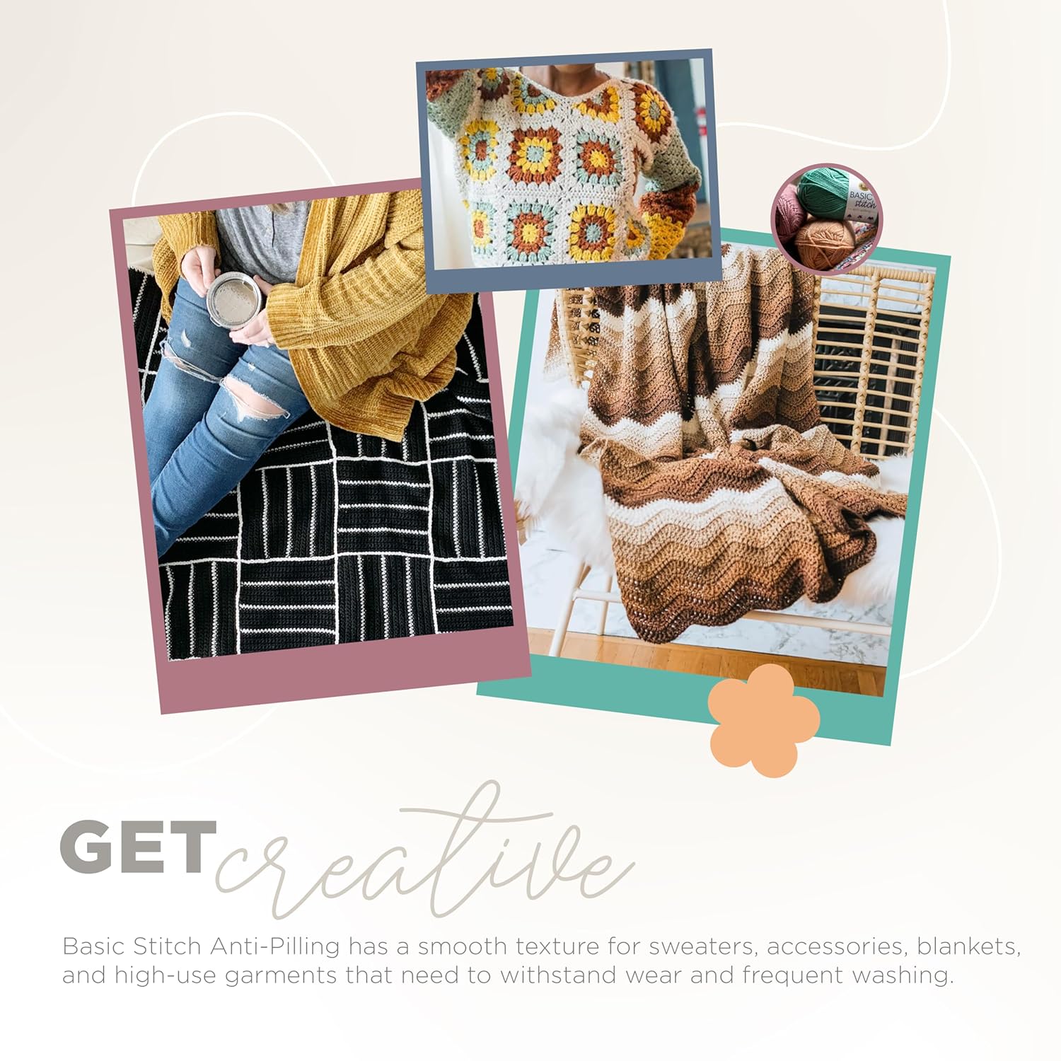 Lion Brand Yarn Lion Brand Yarn Basic Stitch Anti-Pilling Knitting Yarn 1-Pack Charcoal Heather Ideal for Crocheting and Knitting Projects - View 5 of 9