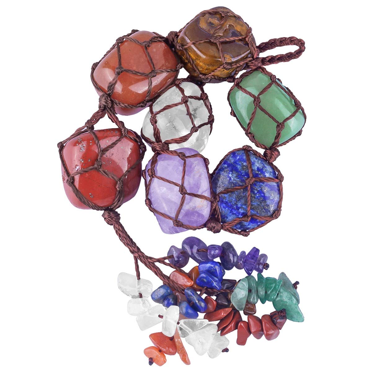 Rockcloud Rockcloud 7 Chakras Stones Crystals Tree of Life Wall Hanger Tumbled Gemstones Meditation Home Decor Wedding Souvenir Ornament - View 3 of 4