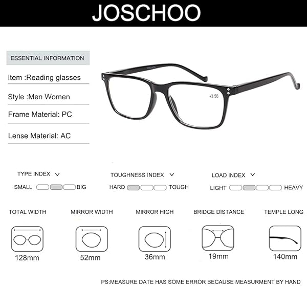 JOSCHOO JOSCHOO 5 Pack Comfortable Reading Glasses for Men and Women with Spring Hinges in Black and Tortoise Medium 1.0 - View 2 of 7