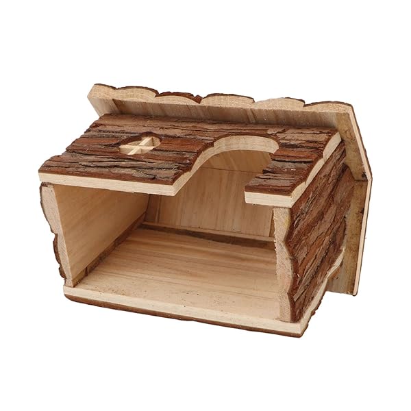 Wontee Wontee Hamster Wood House Hideout Hut for Dwarf Hamsters Mice and Small Gerbils Medium Size - View 6 of 7