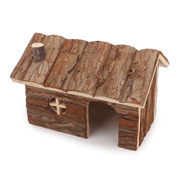 Wontee Wontee Hamster Wood House Hideout Hut for Dwarf Hamsters Mice and Small Gerbils Medium Size - View 7 of 7