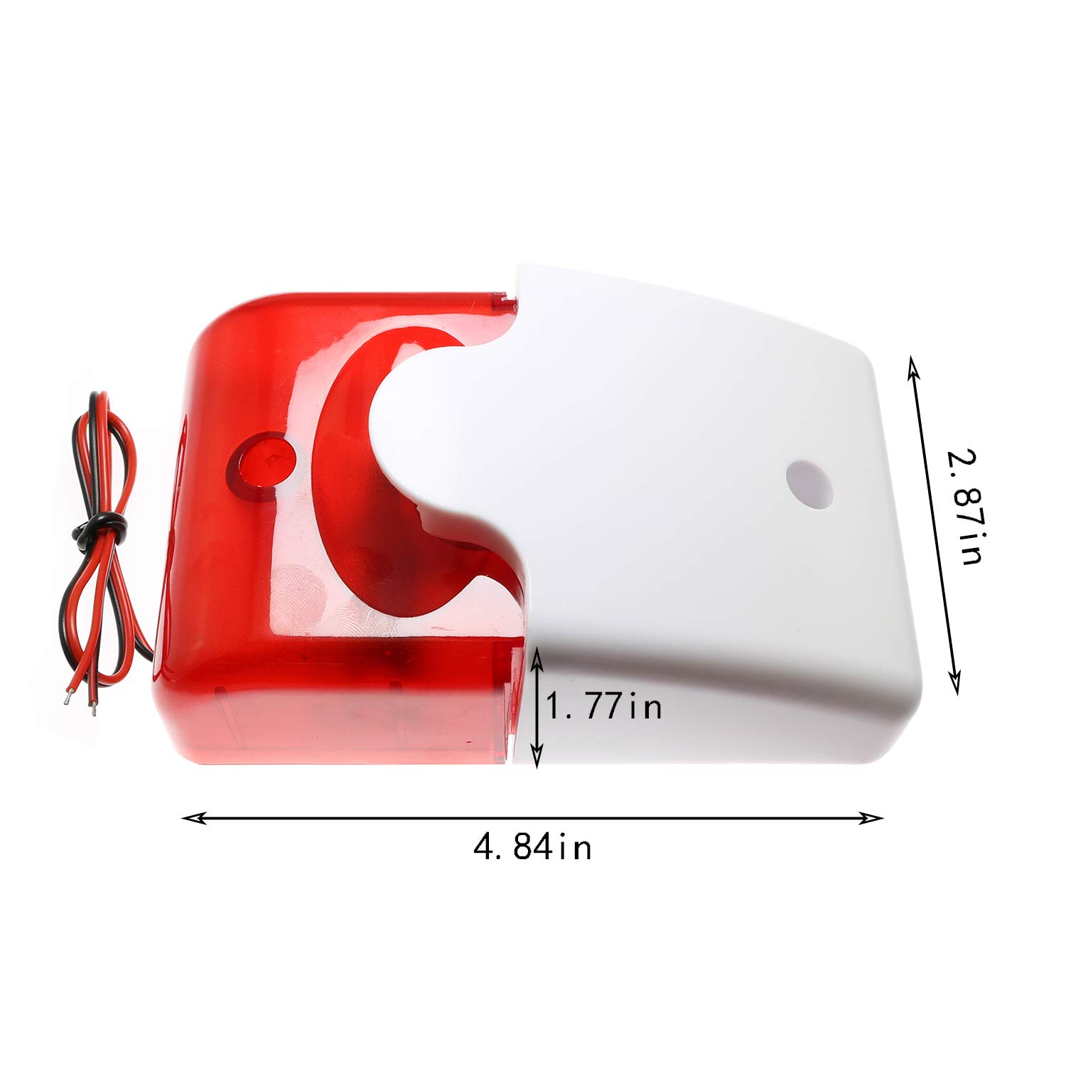 Maxmoral Maxmoral 1 Pack DC12V Wired Alarm Strobe Flashing Light Horn Siren for Home Security System 120dB - View 4 of 7