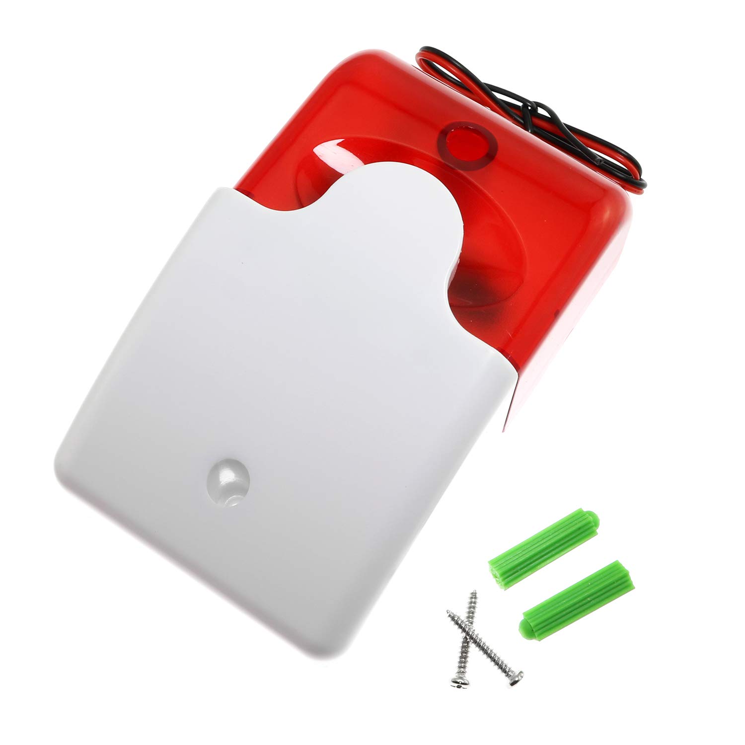 Maxmoral 1 Pack DC12V Wired Alarm Strobe Flashing Light Horn Siren for Home Security System 120dB