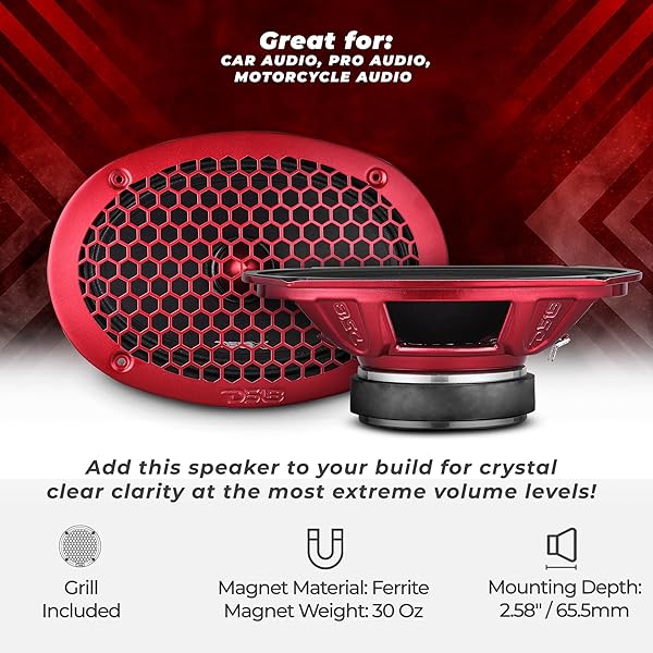 DS18 DS18 PRO-X698 BM Loudspeaker: 6x9 Midrange, 400W Max, Premium Car Audio Speaker for Trucks & Motorcycles - View 3 of 9