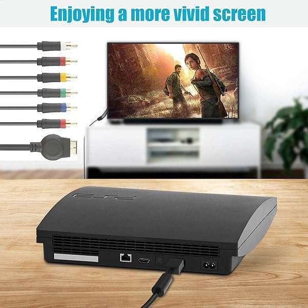 TENINYU Premium 6FT PS3 Component AV Cable - High-Res RCA Video & Audio for PS2/PS3 Slim Gaming - View 7 of 9