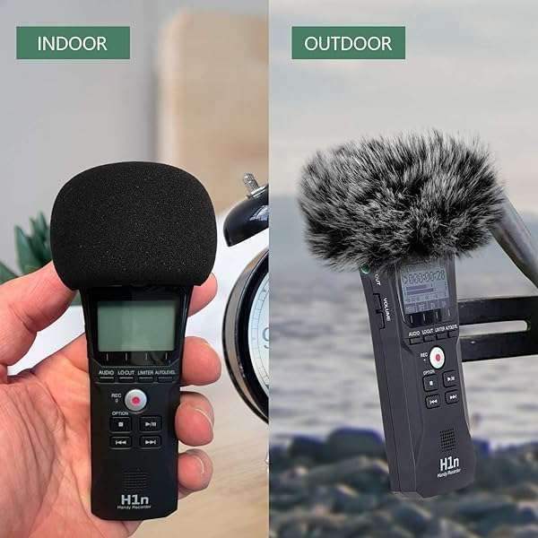 ChromLives ChromLives Microphone Windscreen 2-Pack: Furry & Foam Covers for Zoom H1, H1n, Apogee Mic & More - View 8 of 8