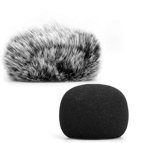 ChromLives ChromLives Microphone Windscreen 2-Pack: Furry & Foam Covers for Zoom H1, H1n, Apogee Mic & More - View 2 of 8