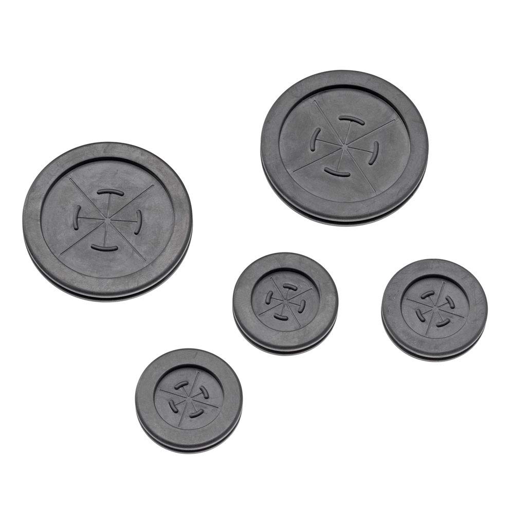 Leviton Leviton 49605-GRM 5-Pack Grommets for Structured Media Center Knockouts Black 2 Inch and 1 Inch