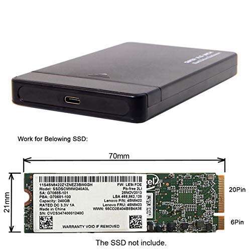 xiwai Xiwai USB-C to 20+6Pin Enclosure for ThinkPad X1 Carbon SATA SSD - Fast & Reliable Storage Solution - View 8 of 11