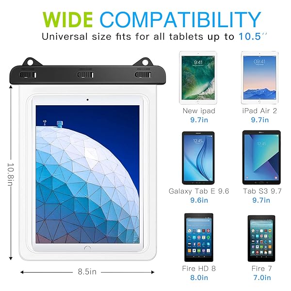 MoKo MoKo Waterproof Tablet Case Dry Bag for iPad Pro Air Samsung Tab Up to 12 Inches Compatible with Multiple Models - View 4 of 6