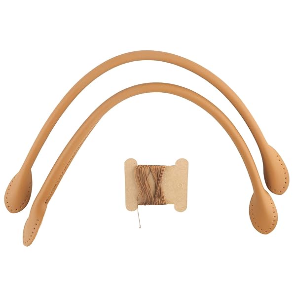 Hztyyier 2Pcs Genuine Leather Purse Handles - Durable Cowhide Bag Straps for Handbags (Brown)