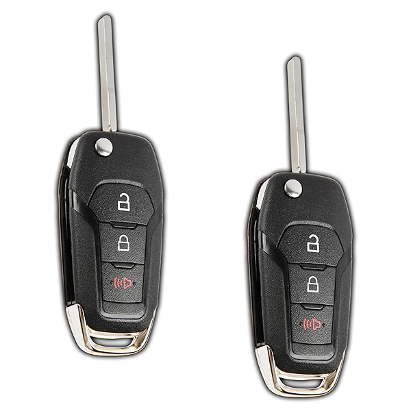 KeylessOption KeylessOption Keyless Entry Car Remote Uncut Ignition Flip Key Fob for Ford F150 F250 Pack of 2 - View 2 of 9