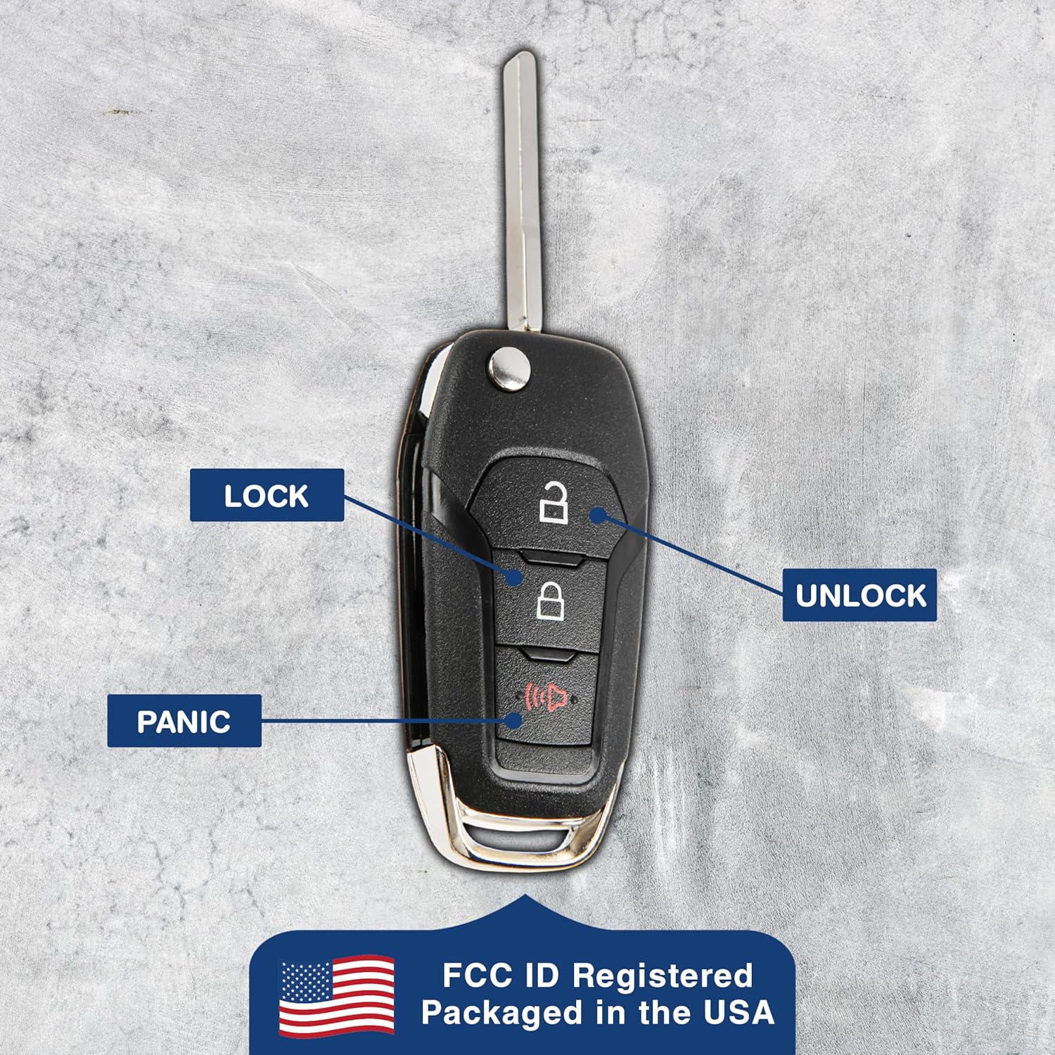 KeylessOption KeylessOption Key Fob Replacement for Ford Bronco EcoSport Escape Expedition Explorer F150 Maverick Ranger 2015 to 2022 - View 6 of 9