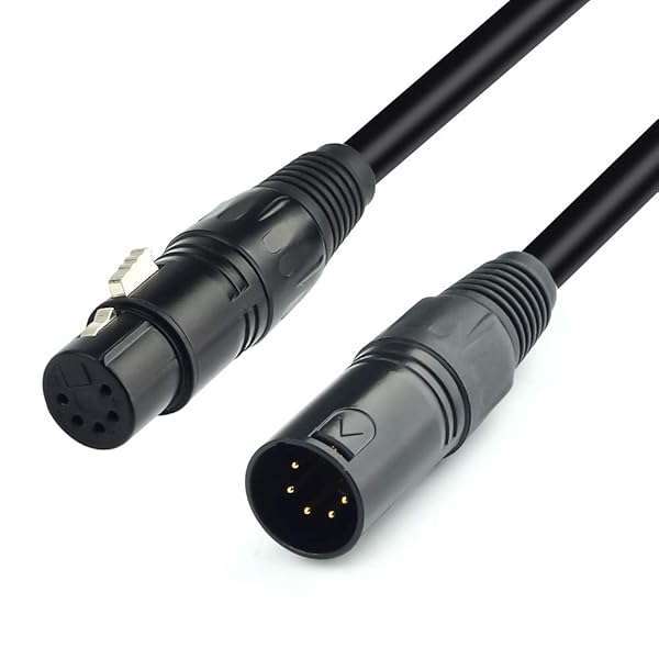 SiYear SiYear DMX-512 XLR 5 Pin Male to Female Lighting Cable - 1.5M/5FT for Professional DMX Lighting - View 2 of 9