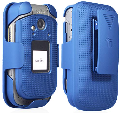 Nakedcellphone Sonim XP3 Case with Clip & Holster - Cobalt Blue Protective Snap-On Cover for XP3800 Flip Phone - View 2 of 9
