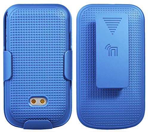 Nakedcellphone Sonim XP3 Case with Clip & Holster - Cobalt Blue Protective Snap-On Cover for XP3800 Flip Phone - View 3 of 9