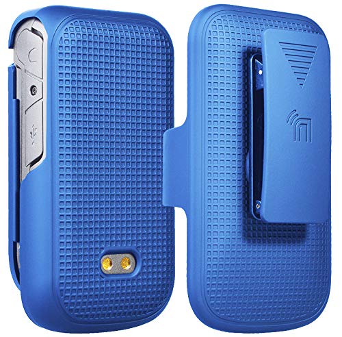 Nakedcellphone Sonim XP3 Case with Clip & Holster - Cobalt Blue Protective Snap-On Cover for XP3800 Flip Phone - View 4 of 9