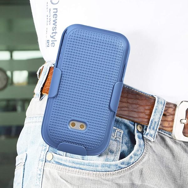 Nakedcellphone Sonim XP3 Case with Clip & Holster - Cobalt Blue Protective Snap-On Cover for XP3800 Flip Phone - View 8 of 9