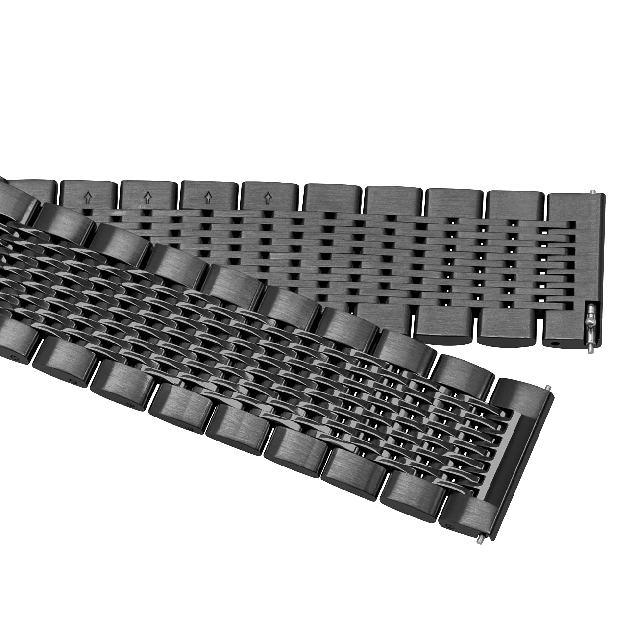 Kai Tian Black Mesh Watch Band 20mm Quick Release Stainless Steel Replacement Strap with Metal Buckle for Men and Women - View 4 of 7