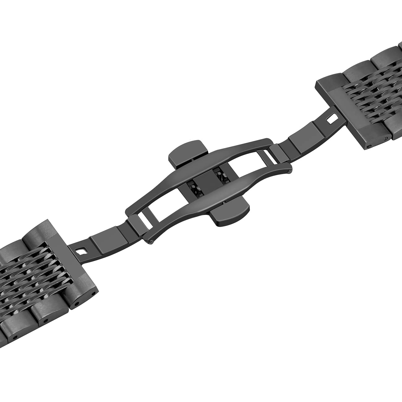 Kai Tian Black Mesh Watch Band 20mm Quick Release Stainless Steel Replacement Strap with Metal Buckle for Men and Women - View 5 of 7