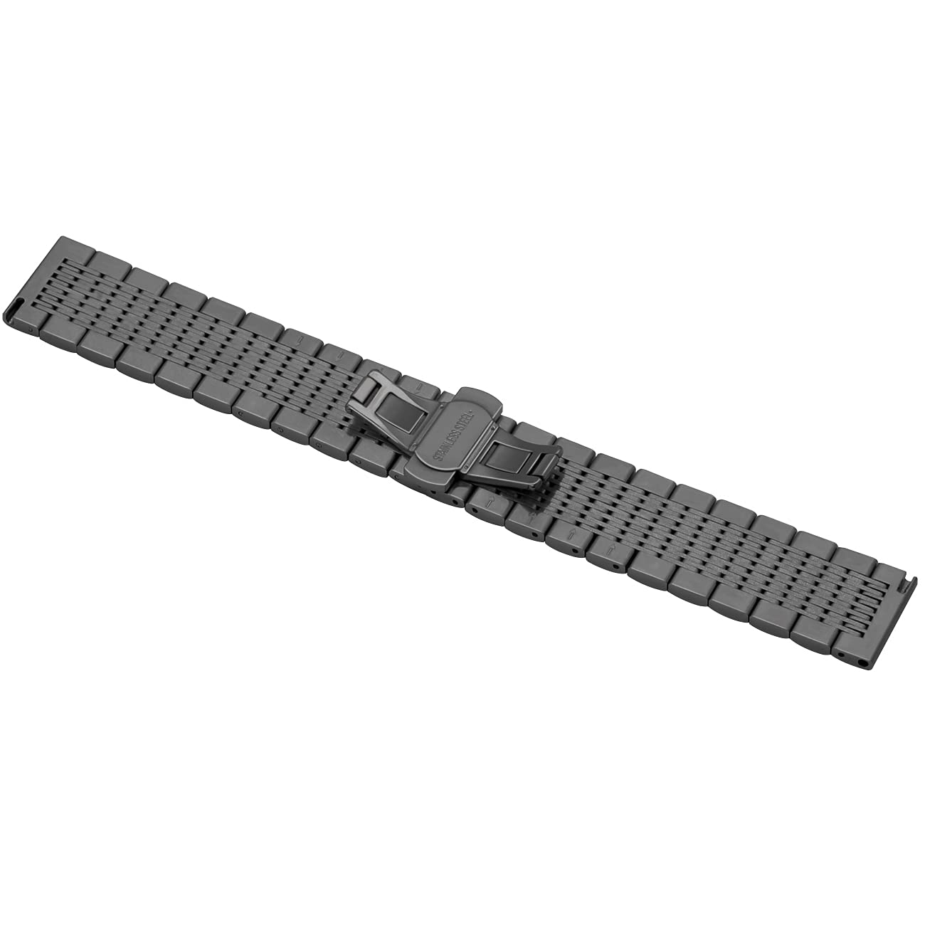 Kai Tian Black Mesh Watch Band 20mm Quick Release Stainless Steel Replacement Strap with Metal Buckle for Men and Women - View 6 of 7