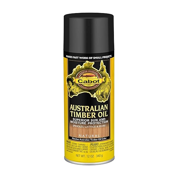 Cabot Cabot Australian Timber Oil Stain & Protector - Natural 12 oz Aerosol Can for Ultimate Wood Care
