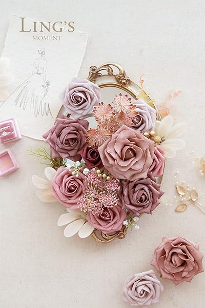 Ling's moment Ling's Moment Elegant Dusty Rose Artificial Flowers for Wedding Bouquets Centerpieces Party Baby Shower Home Decor - View 2 of 6