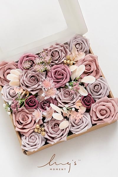 Ling's moment Ling's Moment Elegant Dusty Rose Artificial Flowers for Wedding Bouquets Centerpieces Party Baby Shower Home Decor - View 6 of 6
