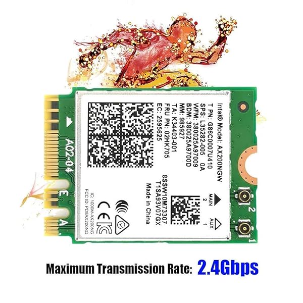 HighZer0 Electronics HighZer0 AX200NGW WiFi 6 Adapter: Dual Band 2.4GHz 574Mbps & 5GHz 2.4Gbps, Bluetooth 5.0 Support - View 3 of 4