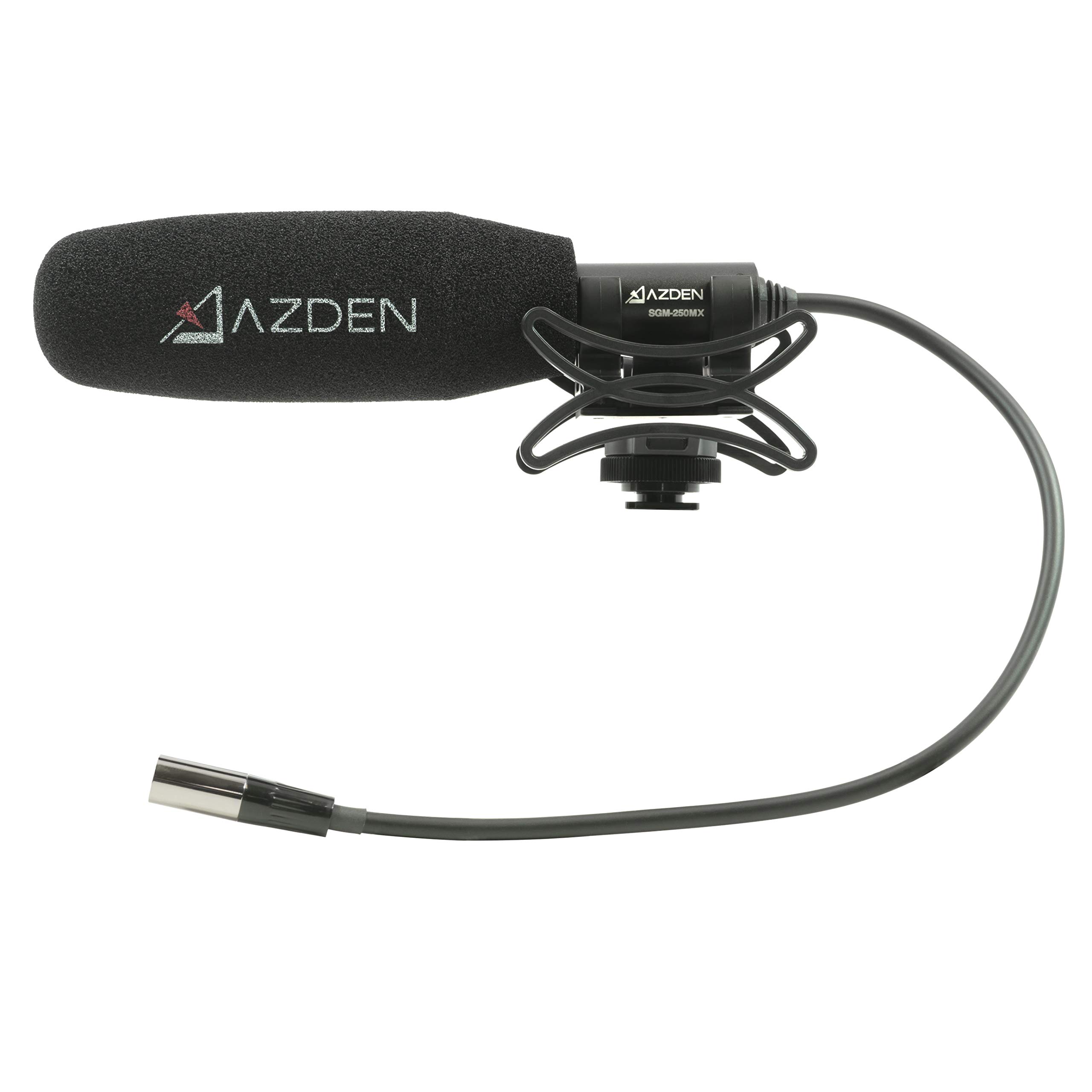 AZDEN SGM-250MX Compact Cine Shotgun Microphone with Mini XLR Output for Professional Audio Recording