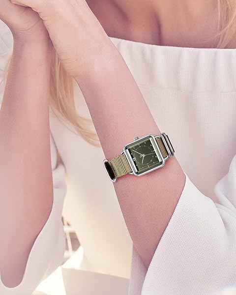 BINLUN BINLUN Thick Nylon Watch Strap Premium Multicolor Bands for Men Women 18mm to 24mm with Heavy Duty Stainless Steel Buckle Khaki Black 20mm - View 4 of 7