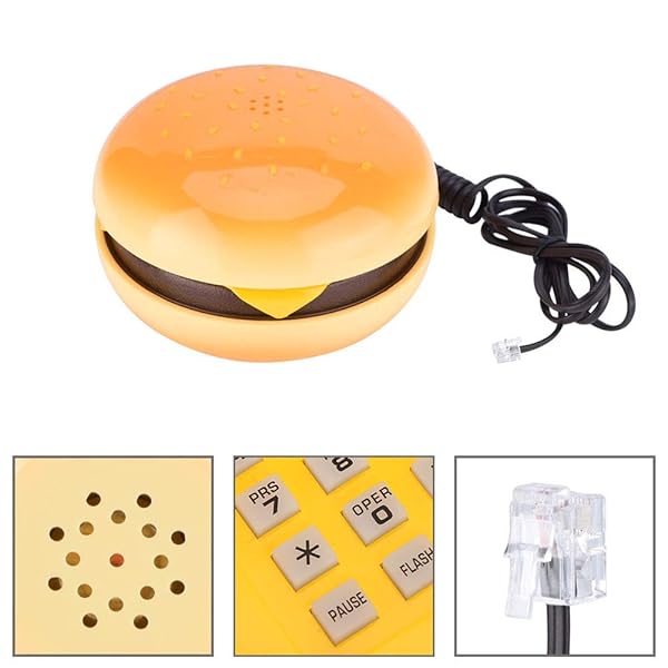 Sanpyl Emulational Hamburger Telephone Wired Landline Novel Phone with Voice Frequency Dialing and Last Number Redial Feature - View 6 of 9
