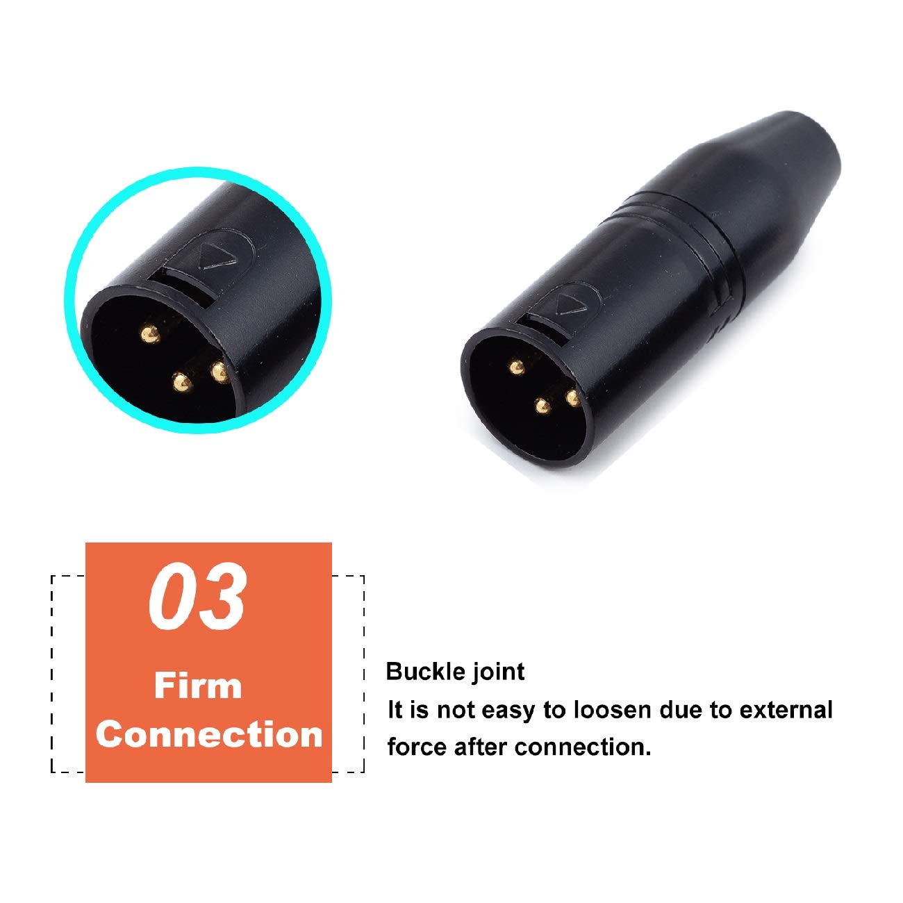 Ancable Ancable 3.5mm to XLR Adapter 2-Pack: Mini-Jack Female to 3-Pin Male for Camcorders & Mixers - View 5 of 7