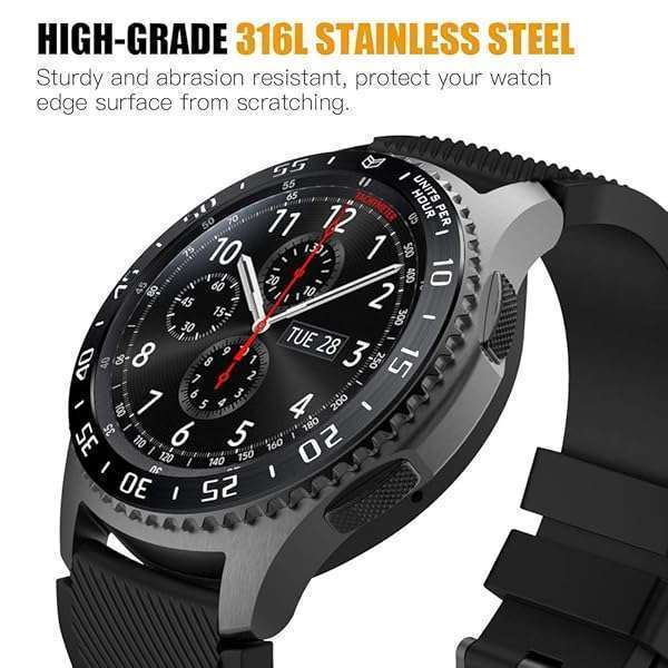 MoKo MoKo Bezel Ring for Samsung Gear S3 & Galaxy Watch 46mm - Anti-Scratch Stainless Steel Protector - View 4 of 8