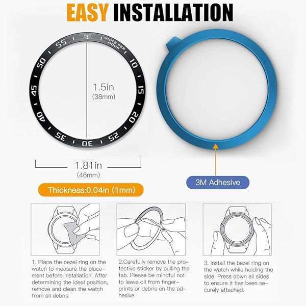 MoKo MoKo Bezel Ring for Samsung Gear S3 & Galaxy Watch 46mm - Anti-Scratch Stainless Steel Protector - View 6 of 8