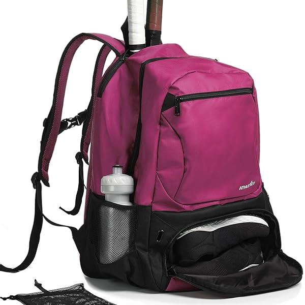 Athletico Athletico Premier Tennis Backpack Holds 2 Rackets with Ventilated Shoe Compartment Ideal Tennis Bag for Men and Women in Pink