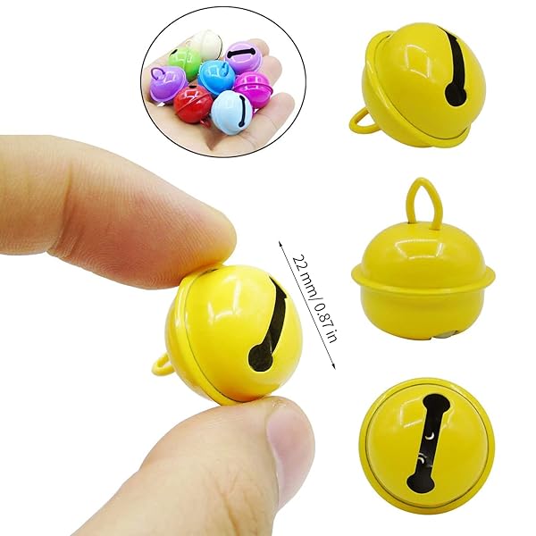 PETDCHEB 50 Assorted Color Jingle Bells - Perfect for Christmas Crafts, Ornaments & Holiday Decorations - View 3 of 8