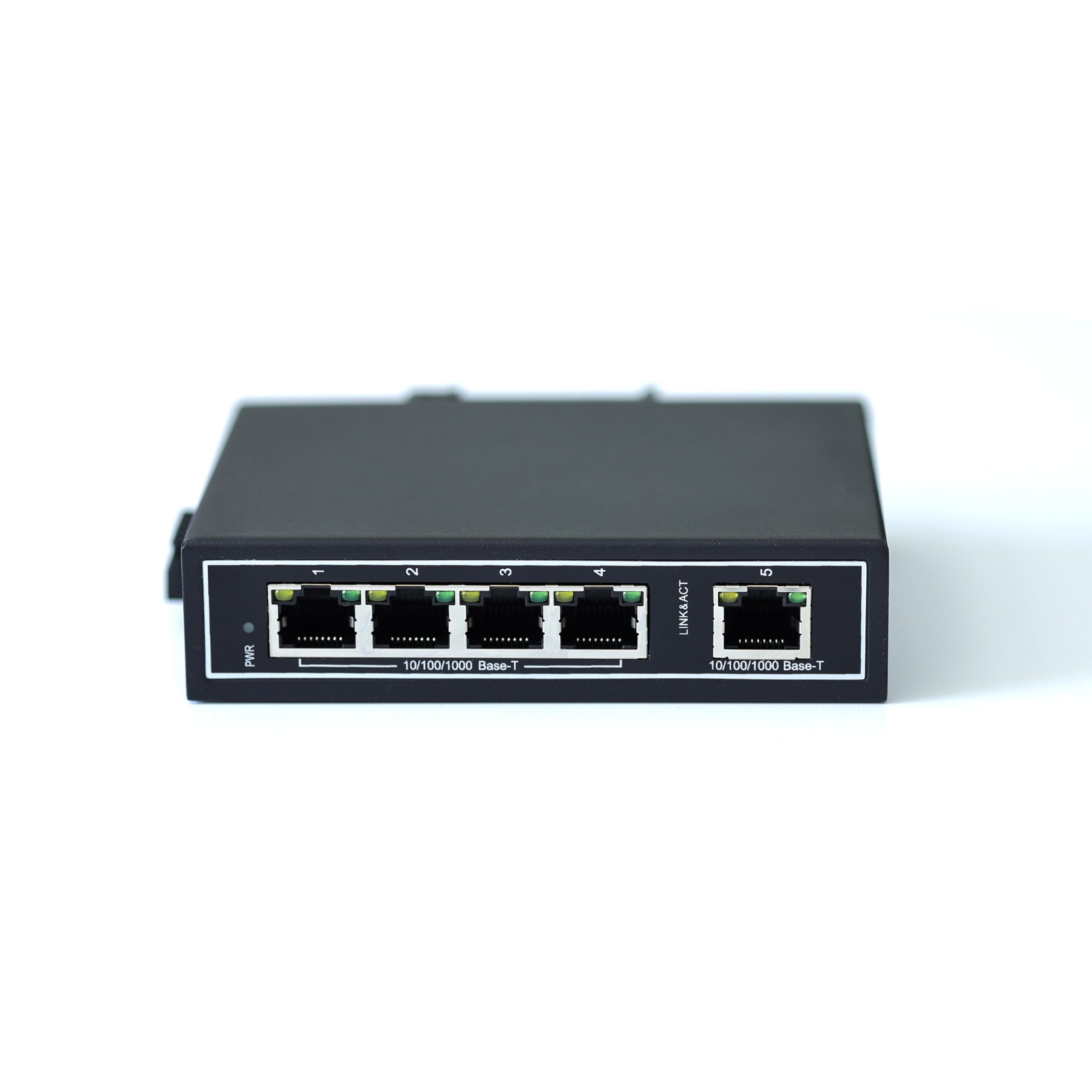 WIWAV WDH-5GT-DC 5-Port Gigabit Unmanaged Ethernet Switch Industrial DIN Rail Wall-Mount UL Listed Fanless Wide Temperature Range - View 3 of 5