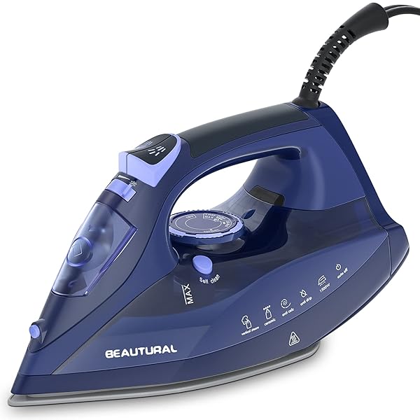 BEAUTURAL BEAUTURAL Steam Iron: Precision Thermostat, Ceramic Soleplate, Auto-Off & Self-Cleaning Features for Effortless Ironing