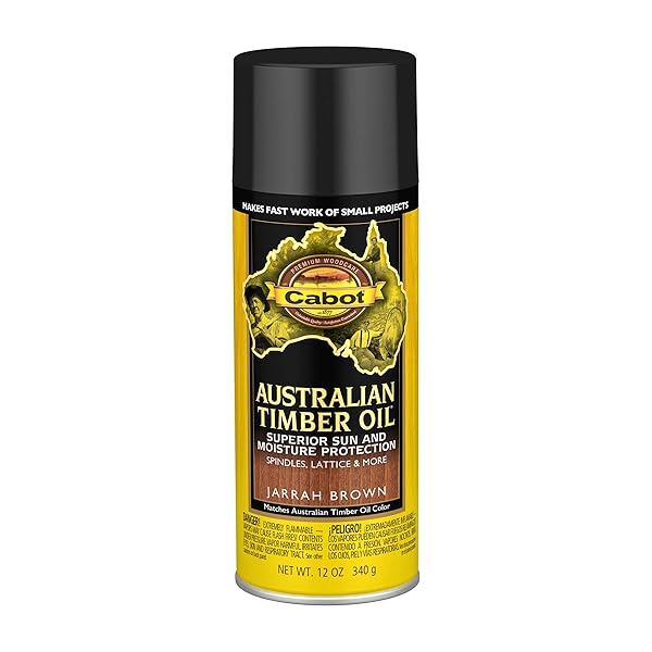 Cabot Cabot Australian Timber Oil Stain & Protector - Jarrah Brown 12 oz Aerosol Can for Ultimate Wood Care