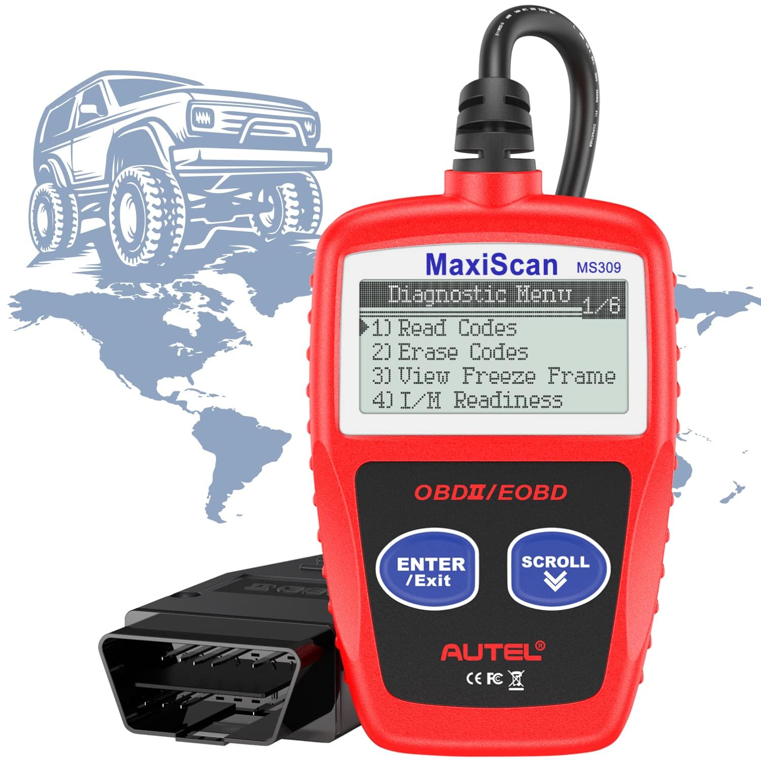 Autel Autel OBD2 Scanner MaxiScan MS309 Car Code Reader for All OBD II Vehicles Check Engine and Emission Monitor Status